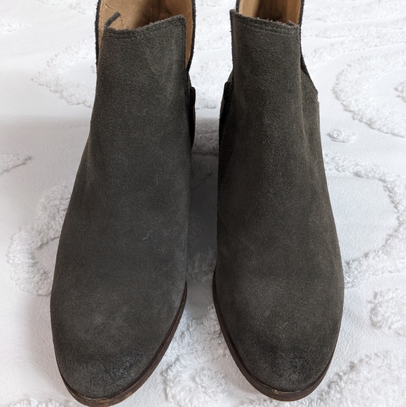 Splendid Smoke Hamptyn Fine Leather Suede Side Zip Ankle Booties - Picture 5 of 15